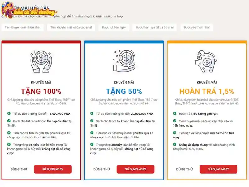 Ưu đãi dành cho mọi người chơi game Sin88 Ưu đãi dành cho mọi người chơi game Sin88